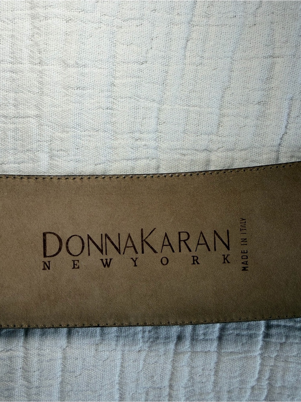 Vintage Donna Karan New York Wide Leather Belt Embossed Waist Belt L - Picture 4 of 6